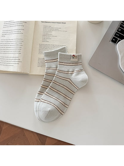 Rufia - Casual Cute Striped Dog Socks