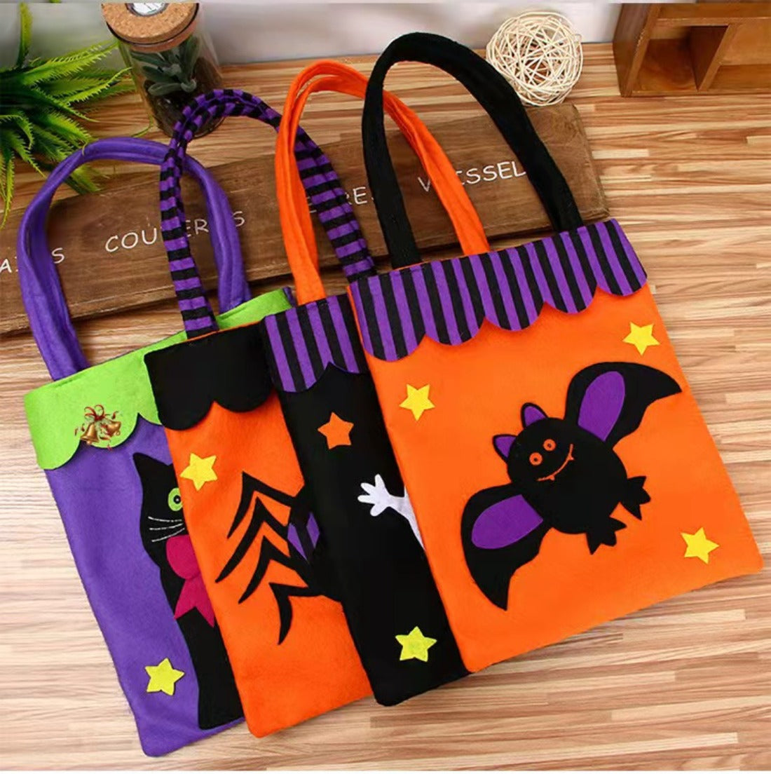 Cosbai - Halloween Themed Tote Bag with Cute Design