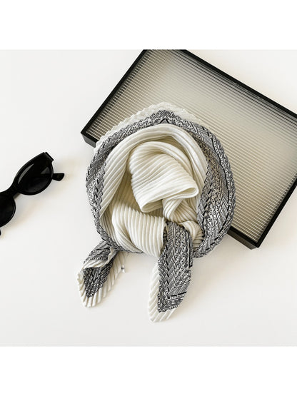 Scarvii - Pleated Paisley Print Scarf