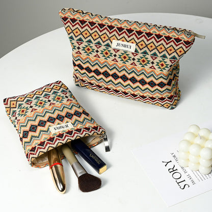 Cosbai - Boho Chic Clutch Makeup Bag With Zipper