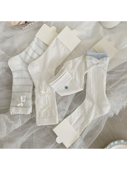 Rufia - Lace Bow Detail Women's Crew Socks for Women