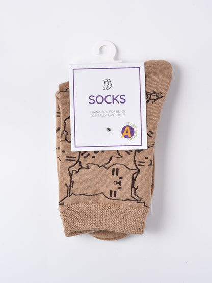 Rufia - Cartoon Cat Mid-Calf Socks