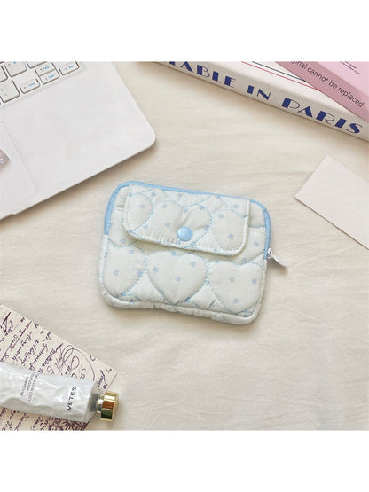 Pink mini card pouch open showing multiple card slots inside