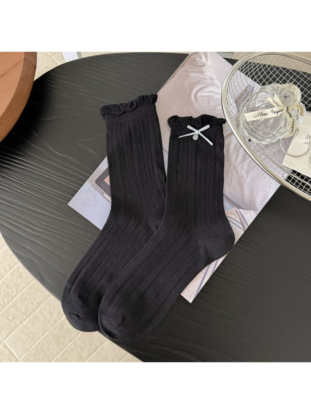 Rufia - Minimal Bow Knit Crew Socks product image 6