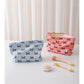 Cosbai - Floral Bow Print Handheld Cosmetic Bag