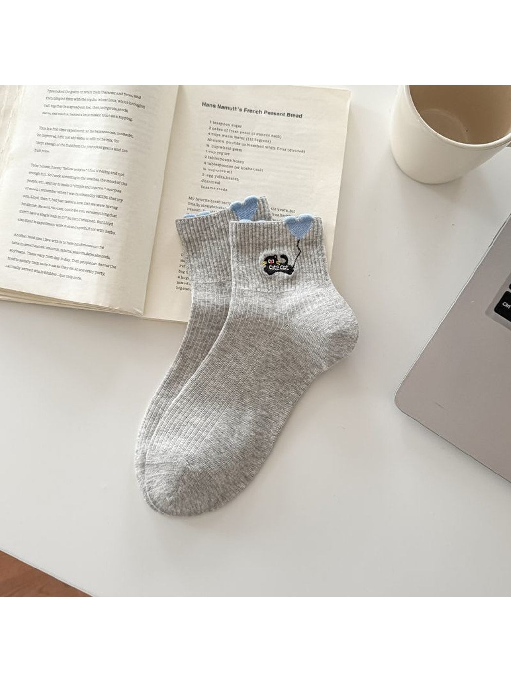 Rufia - Cute Cartoon Heart Pattern Ankle Socks