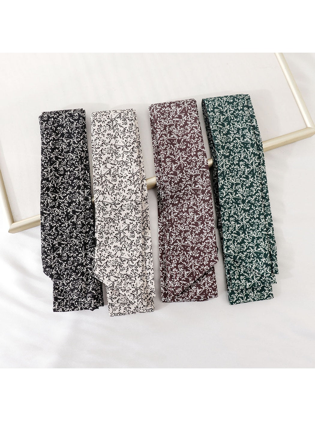 Scarvii - Slim Printed Decorative Skinny Scarf