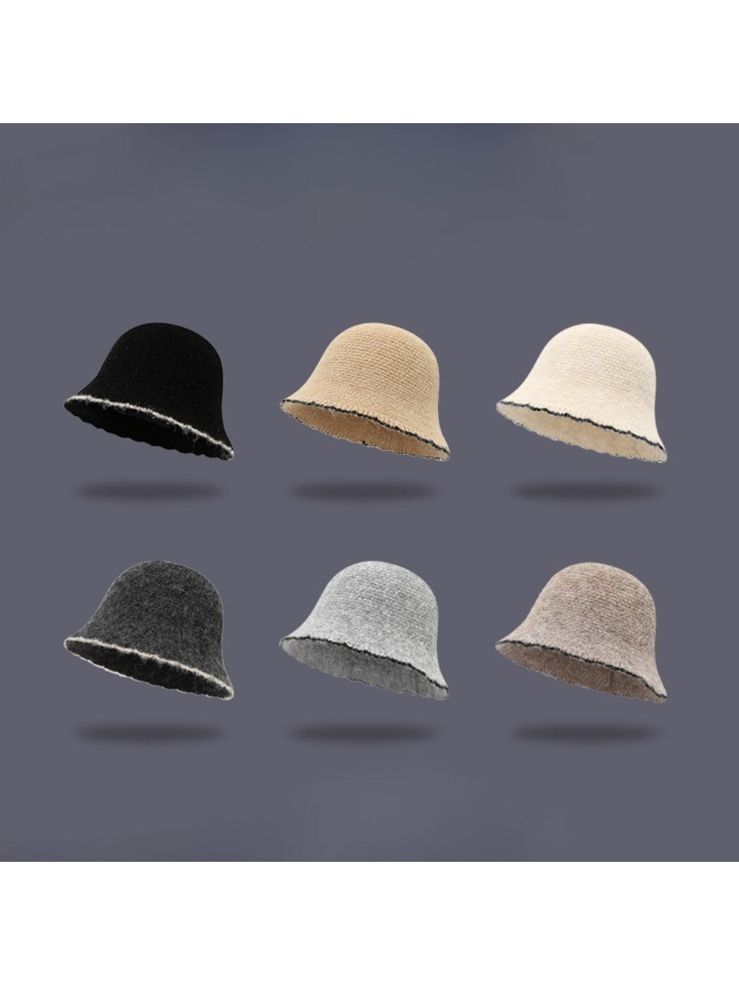 Haila - Contrast Edge Knit Bucket Hat