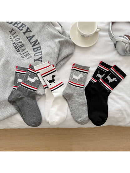 Rufia - Puppy Stripe Crew Socks