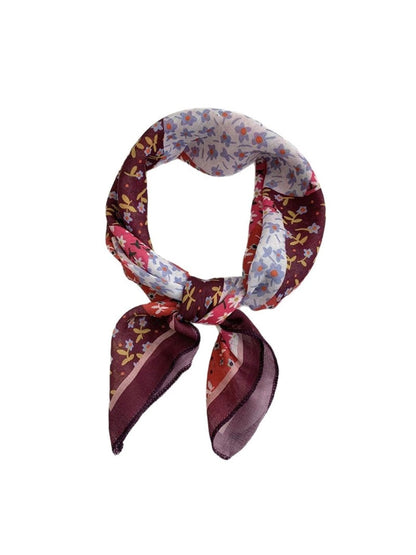 Scarvii - Spring Color Block Floral Square Headscarf