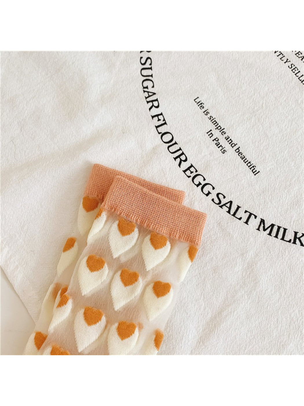 Rufia - Heart Pattern Sheer Socks
