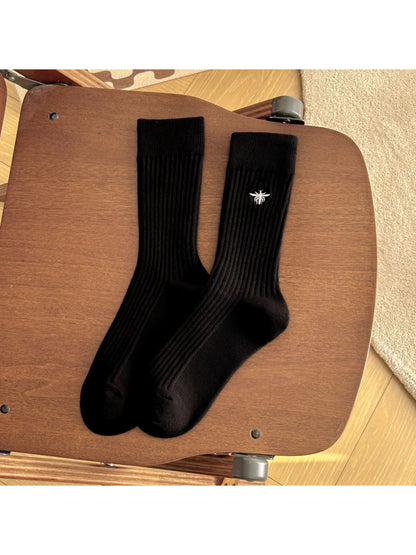Rufia - Bee Embroidered Ribbed Crew Socks product image 3