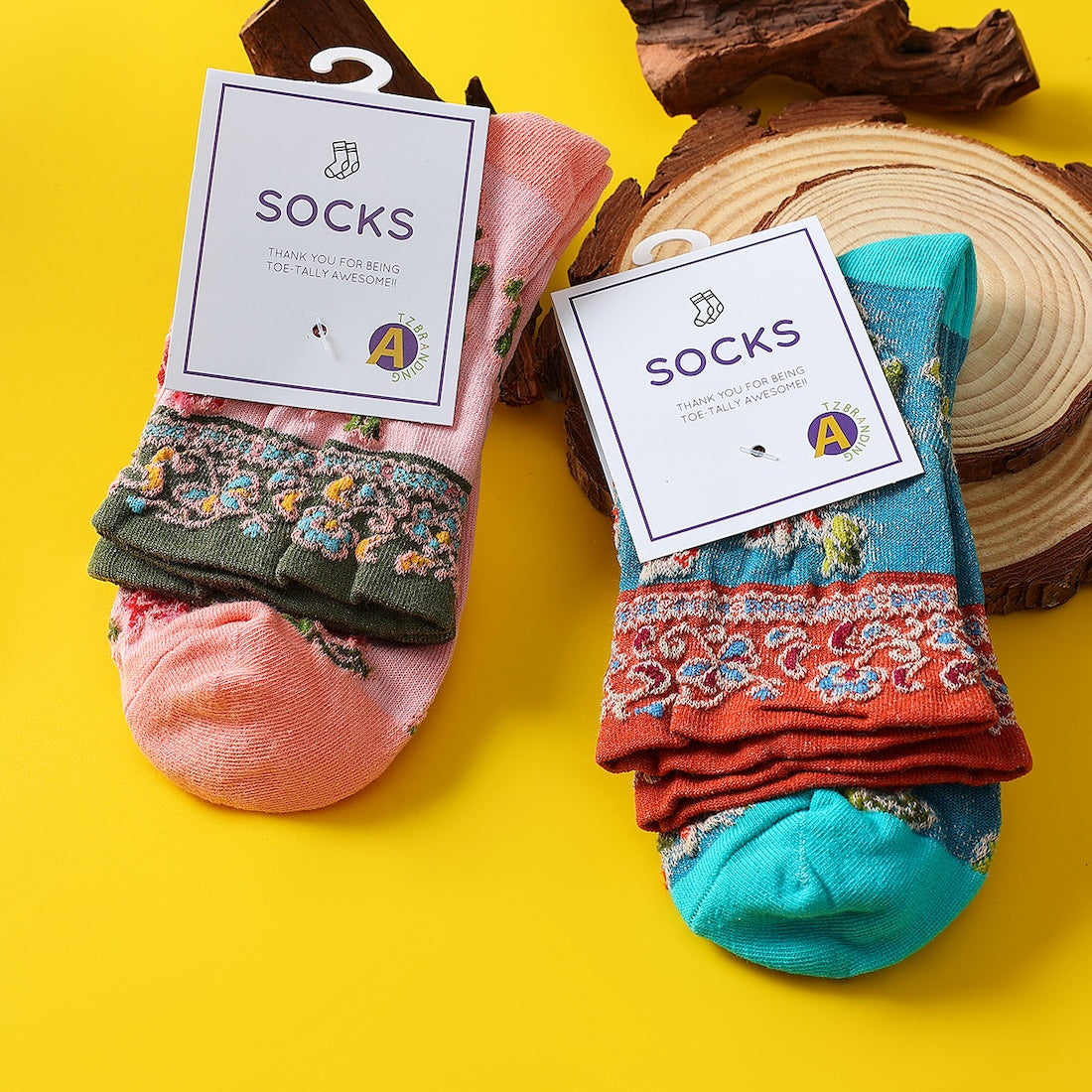 Rufia - Embossed Floral Pattern Women's Socks