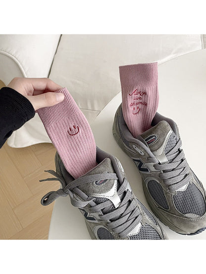 Rufia - Embroidered Smile Text Crew Socks product image 8