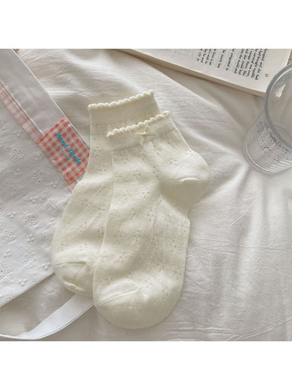Rufia - Light Knit Bow Detail Ankle Socks product image 4