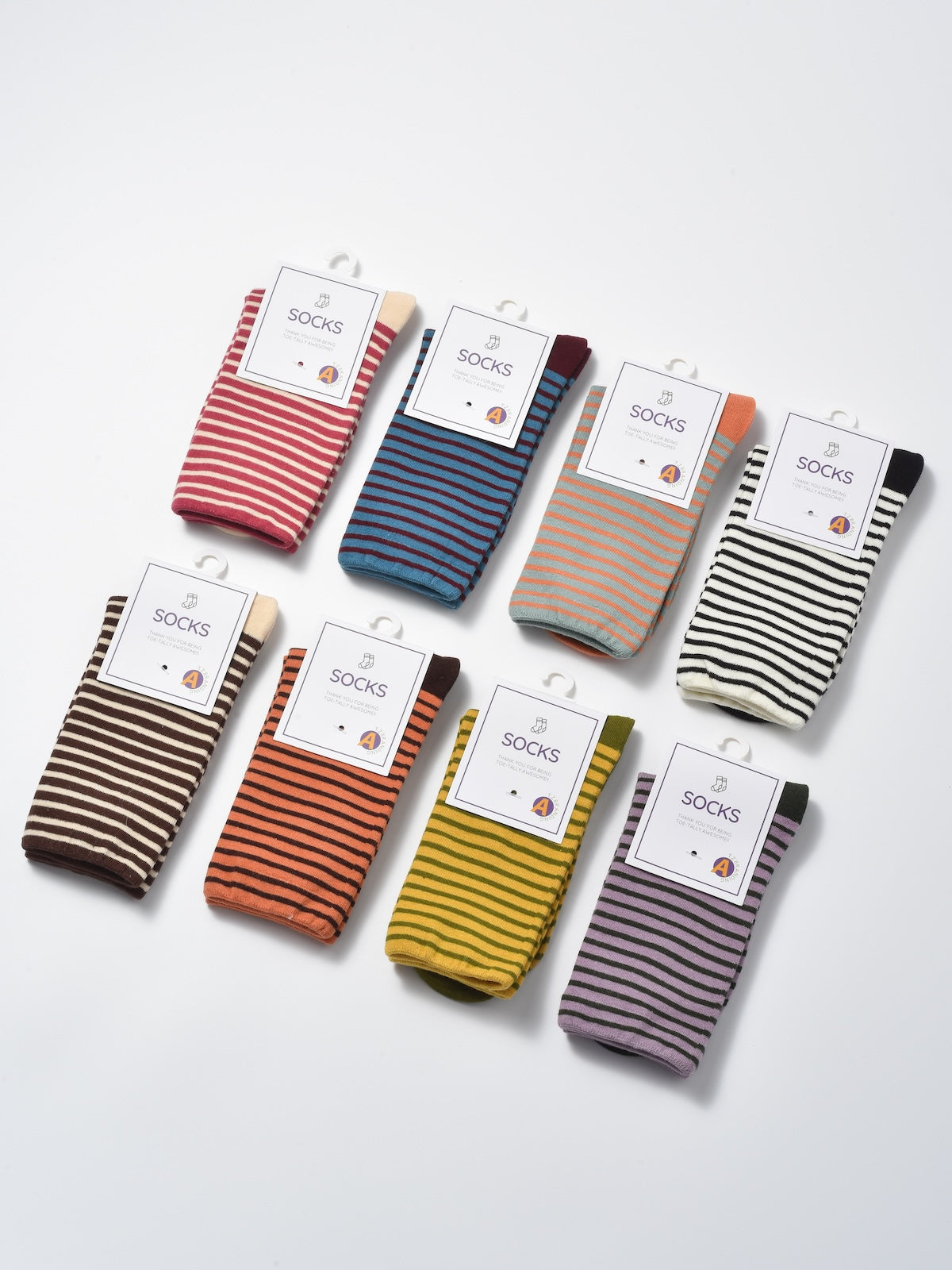 Rufia - Classic Multi Stripe Crew Socks