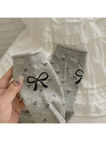 Rufia - Bow Dot Pattern Crew Socks