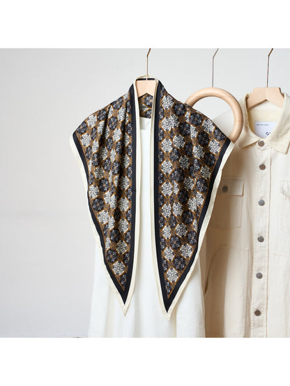 Scarvii - Sophisticated Print Border Triangle Bandana