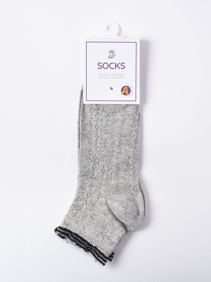 Rufia - Lace Trim Mesh Ankle Socks