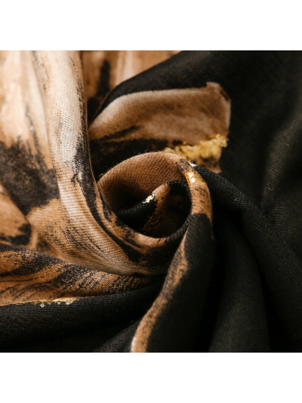 Scarvii - Gold Foil Scarf & Shawl with Lotus Pattern