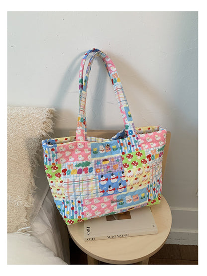 Cosbai - Tote Shoulder Bag with Cartoon Pattern