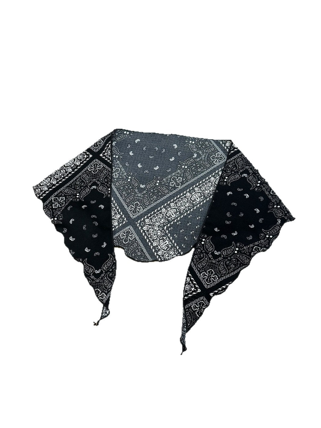 Scarvii - Black White Patchwork Style Diamond Shaped Scarf