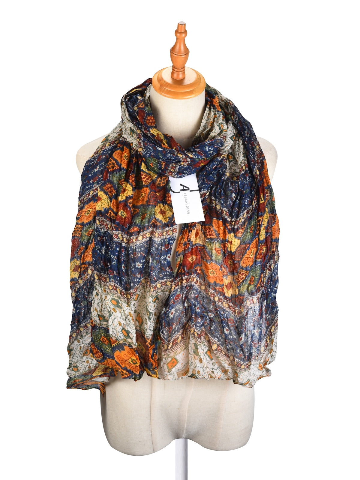 Scarvii - Vintage Print Crinkle Scarf