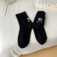 Rufia - Solid Color Butterfly Pattern Socks