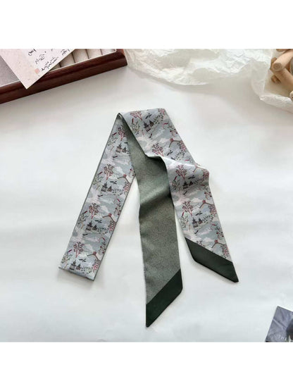 Scarvii Scenic Landscape Pattern Skinny Scarf