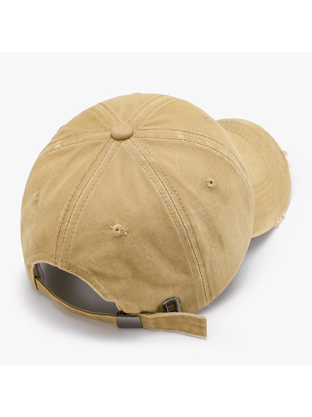 Haila - Embroidered Distressed Curved Brim Baseball Cap