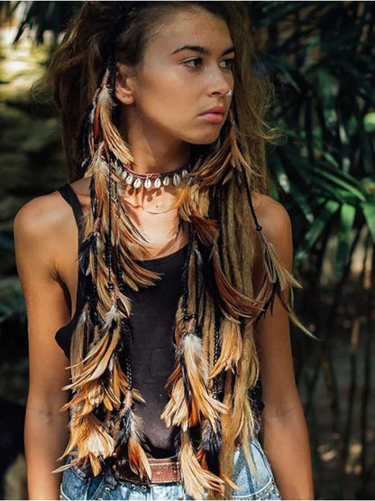 Hairish - Tribal Feather Hair Garland