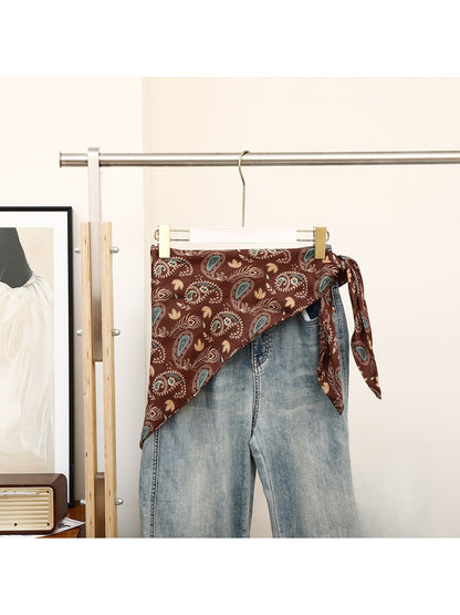 Scarvii - Retro Paisley Waist Styling Triangle Scarf
