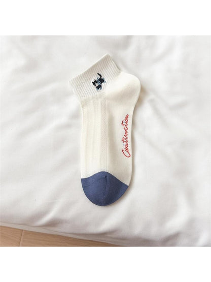 Rufia - Playful Cat and Cherry Ankle Socks