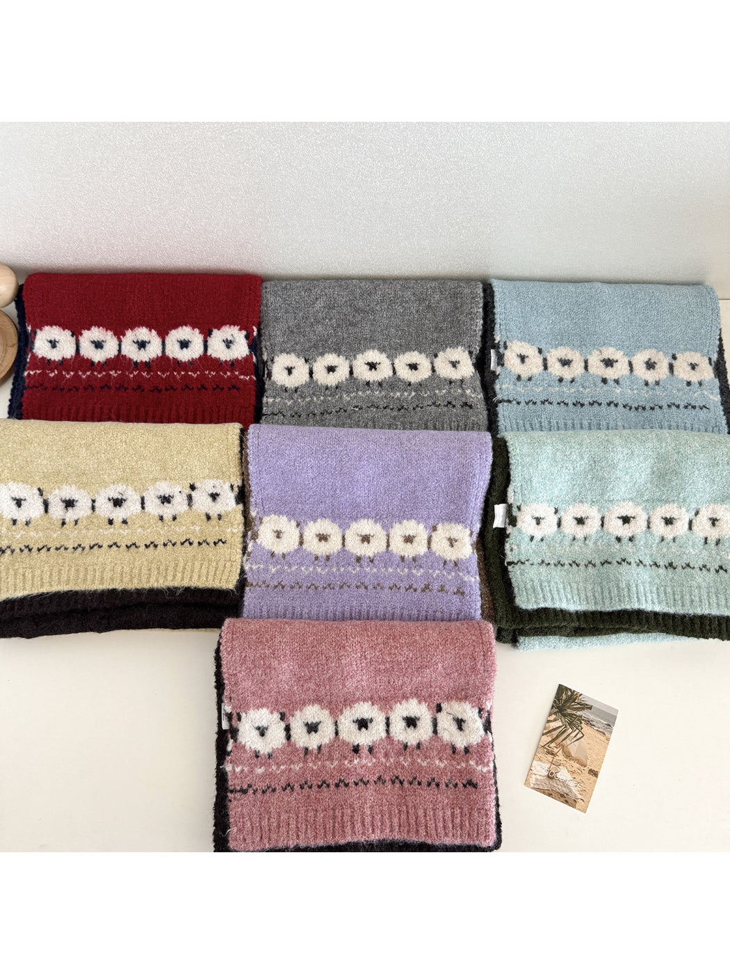 Scarvii - Sheep Motif Knit Scarf