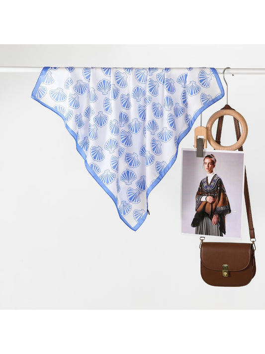 Scarvii - Coastal Shell Pattern Square Scarf