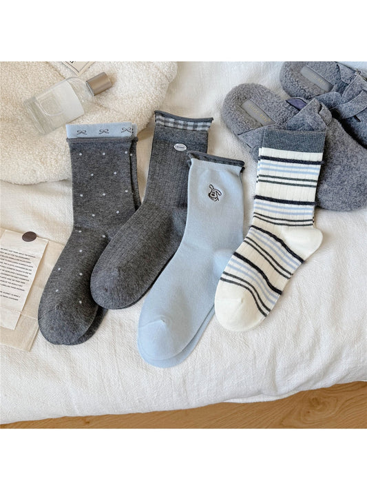 Rufia - Playful Motif Ruffle Crew Socks