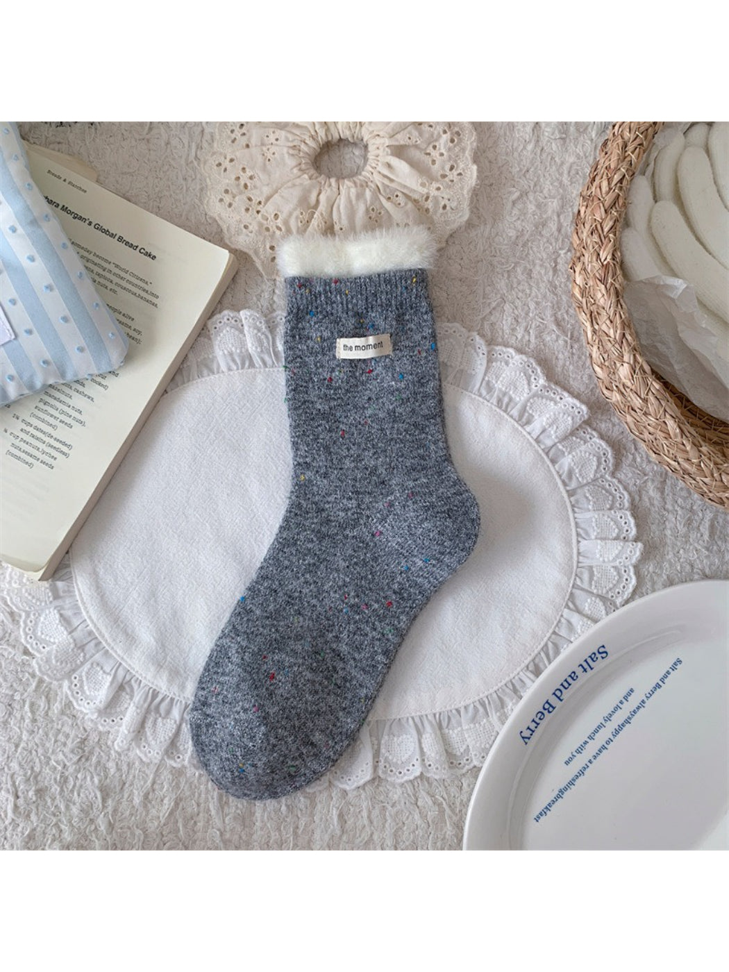 Rufia - Soft Speckled Ruffle Cuff Crew Socks product image 7