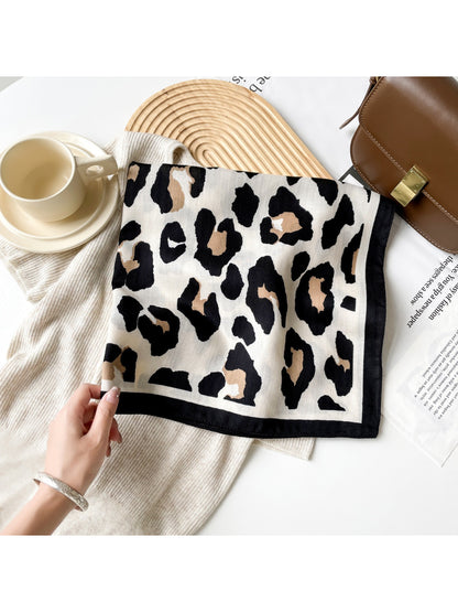 Scarvii - Classic Leopard Print Square Scarf