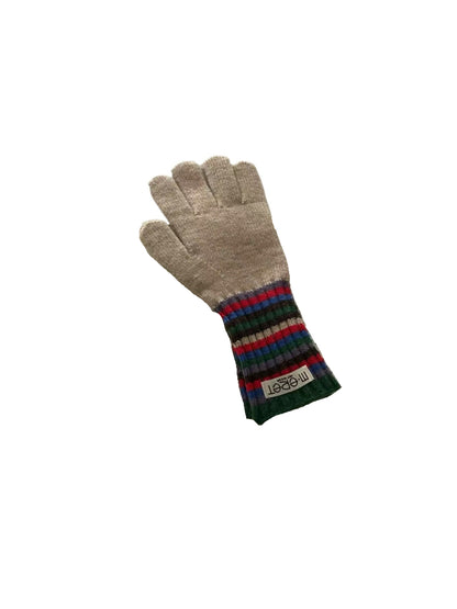 Gloving - Full-Cover Knitted Gloves with Rainbow Color-Block Stripe