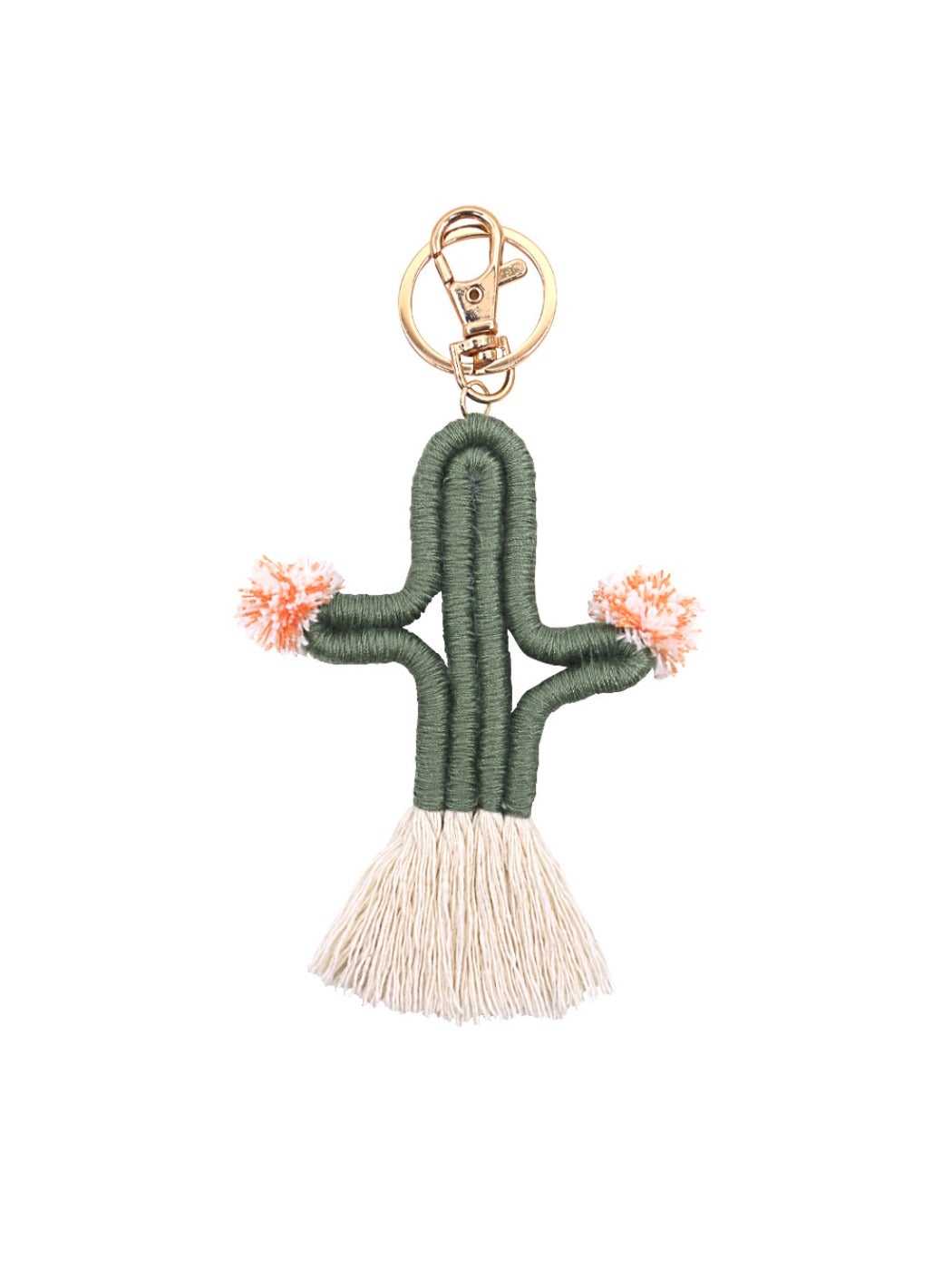 Koco Crochet Cactus Keychain with Pompom & Tassel for gift accessory