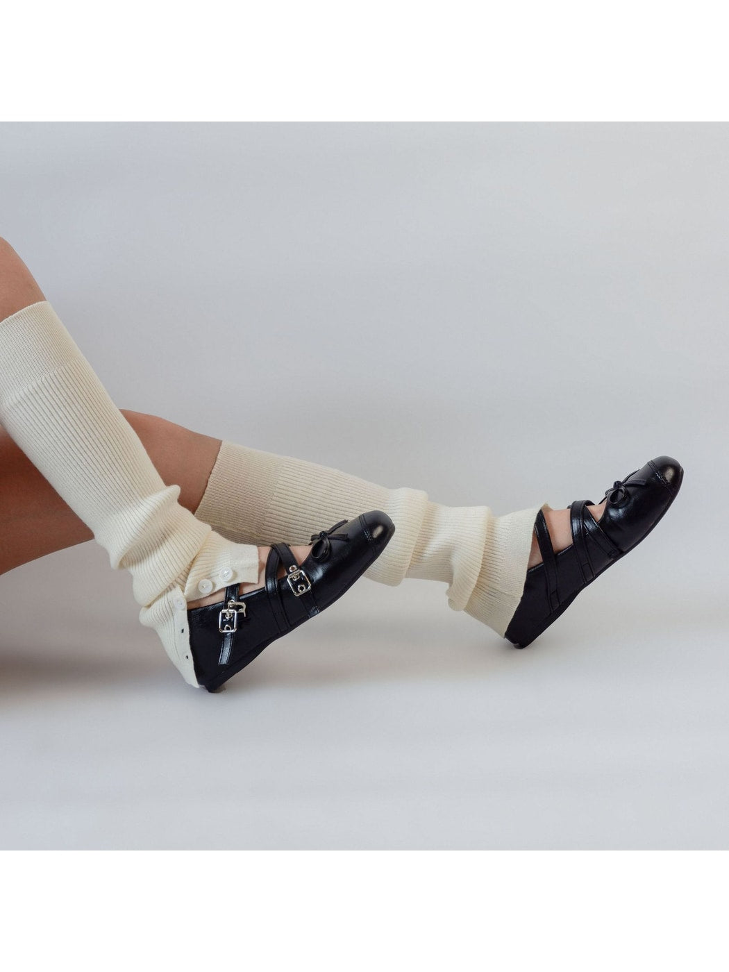 Cozyra - Mid-Calf Ribbed Button Slit Leg Warmers