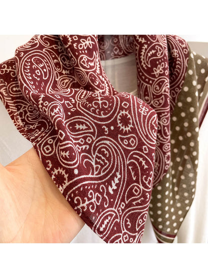 Scarvii - Retro Mixed Paisley Print Square Scarf