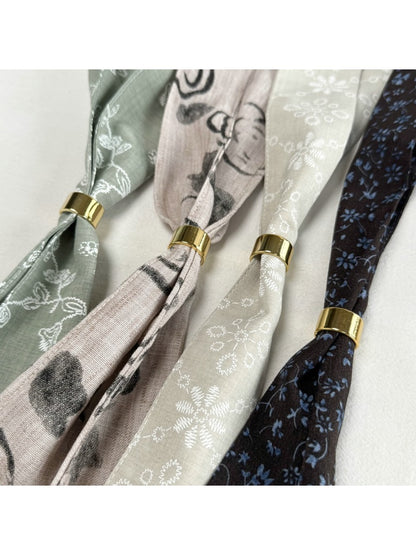 Scarvii - Printed Slim Tie Neck Fashion Necklace