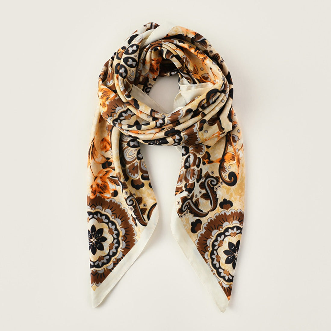 Scarvii - Floral Print Square Scarf