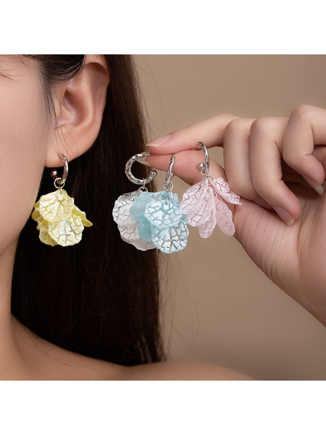 Earwish - Summer Fresh Petal Drop Earrings - Dainty & Elegant