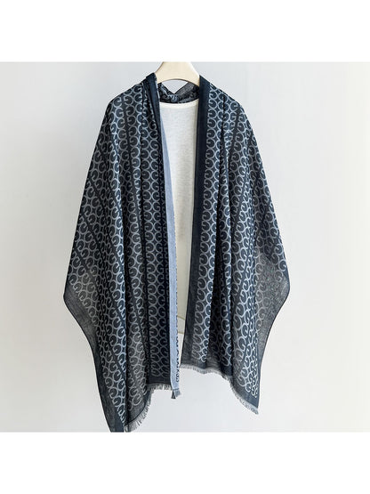 Scarvii - Summer Elegant Print Border Wrap Scarf