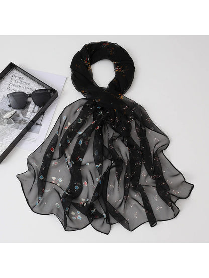 Scarvii - Sheer Floral Long Scarf