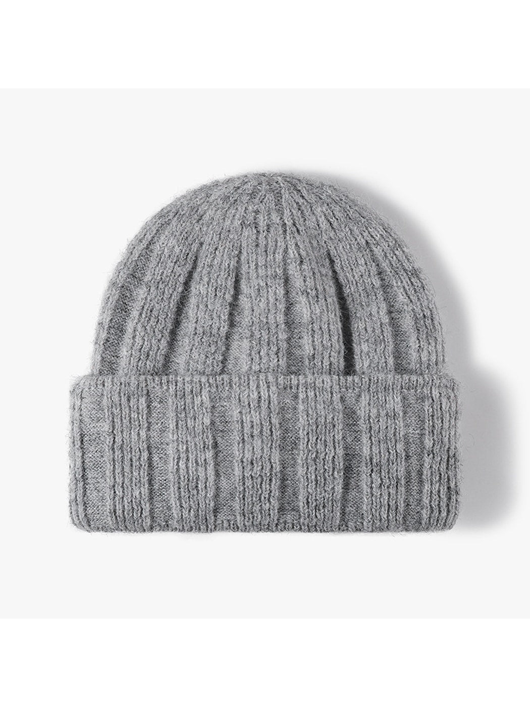 Haila - Round Crown Folded Cuff Knit Beanie