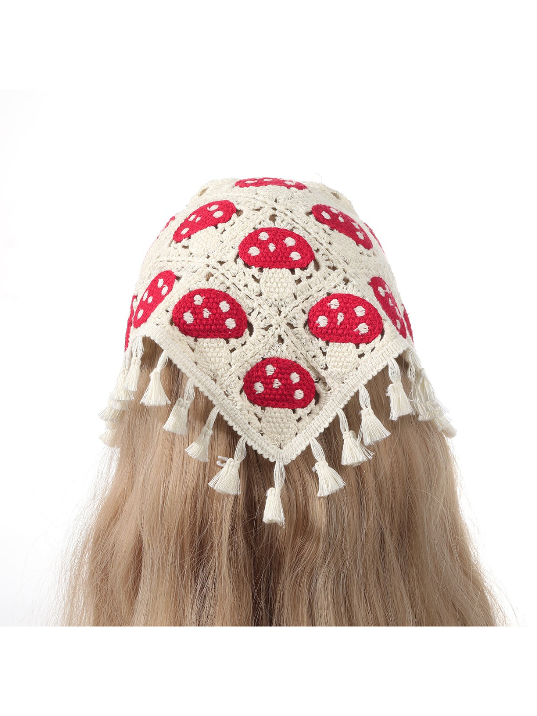 Scarvii - Tassel Trim Mushroom Knit Hairband