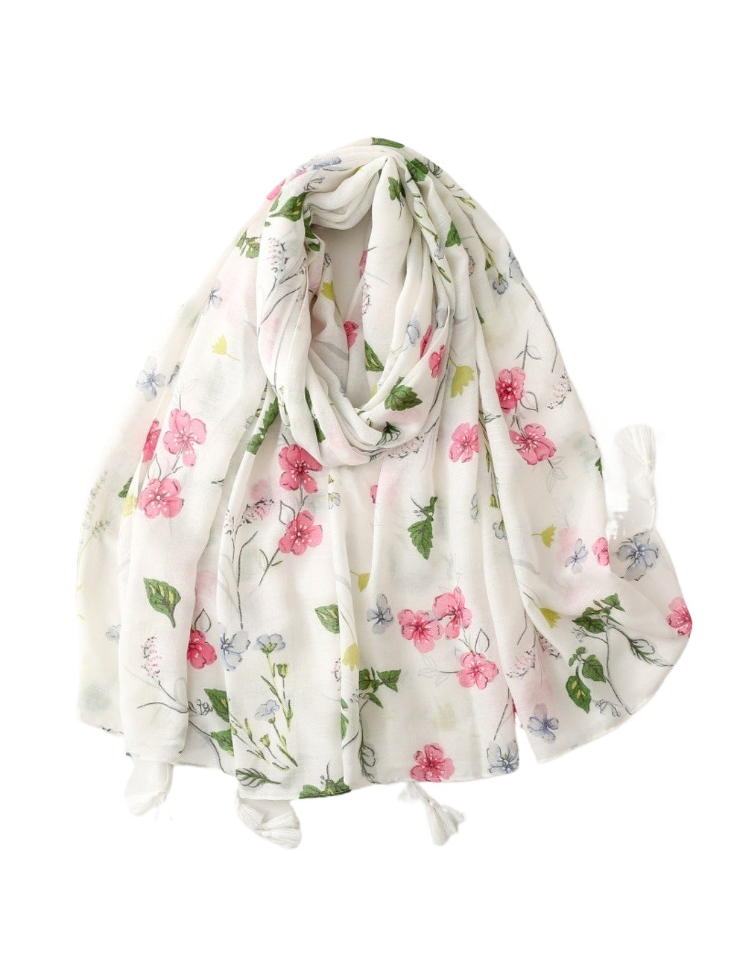 Scarvii - Floral Tassel Travel Scarf